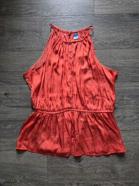Old Navy Red Sleeveless Peplum Camisole
